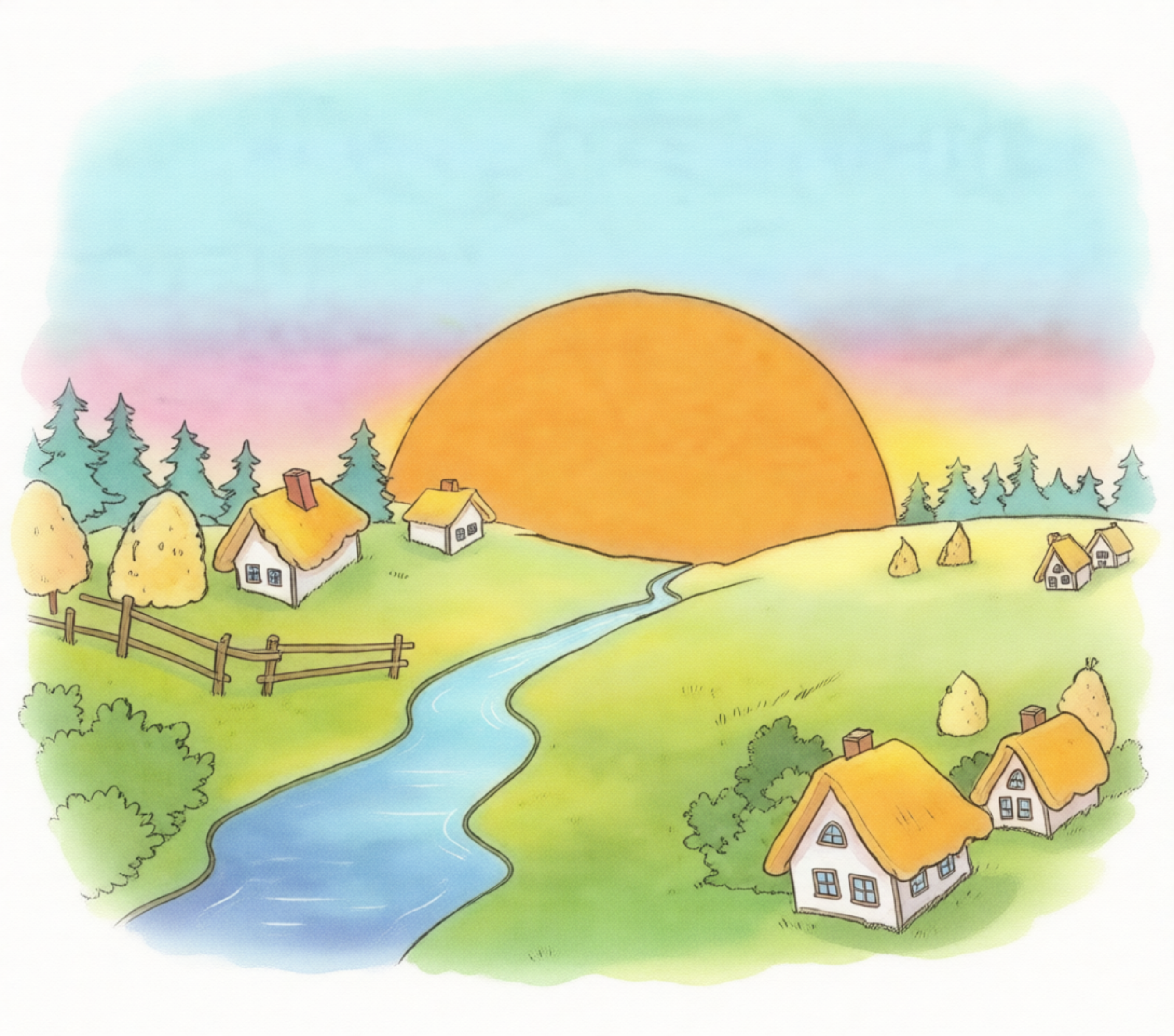 Закат в селе