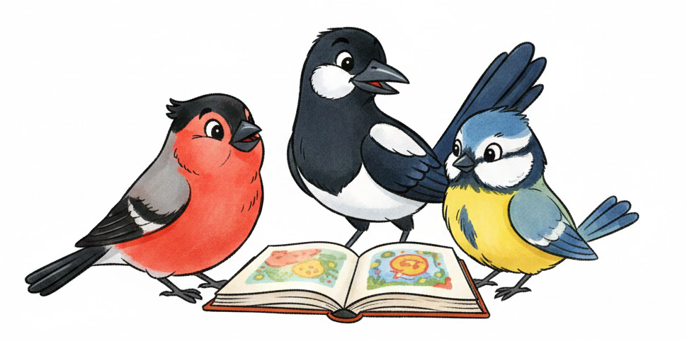 Птицы читают книгу